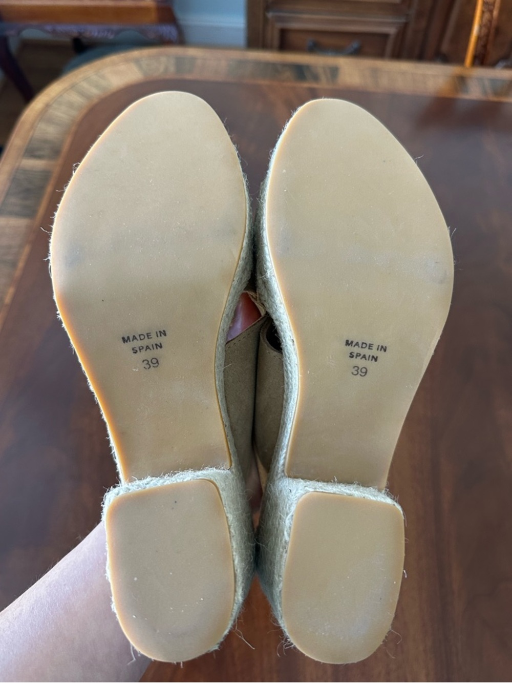 Cordani Ellis Slide Platform Espadrille Heeled Sandals in neutral sz 9 - Picture 4 of 5